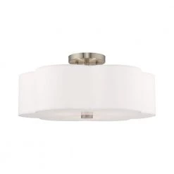 Chelsea 3 Light Brushed Nickel Semi Flush Mount by Livex Lighting
