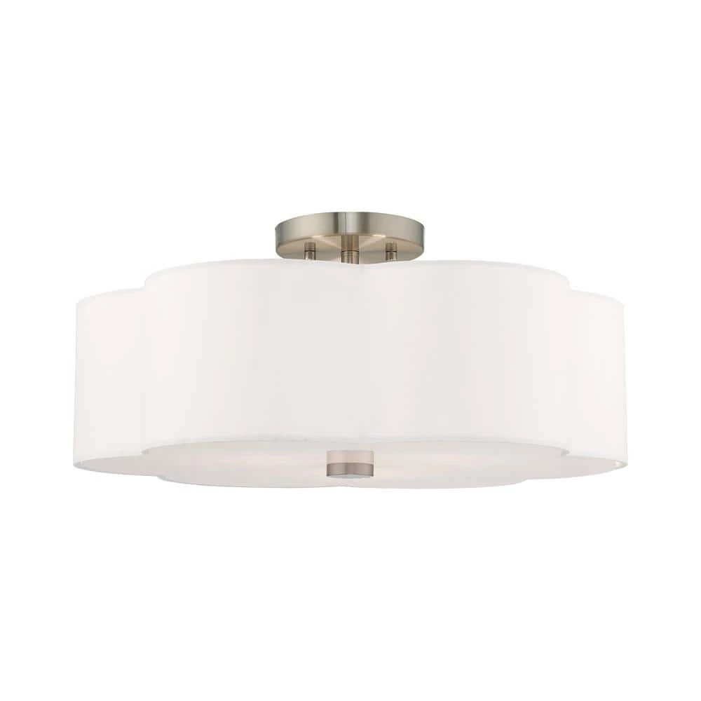 Chelsea 3 Light Brushed Nickel Semi Flush Mount by Livex Lighting 1 Chelsea 3 Light Brushed Nickel Semi Flush Mount by Livex Lighting