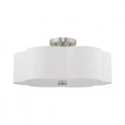 Chelsea 3 Light Brushed Nickel Semi Flush Mount by Livex Lighting 17 Chelsea 3 Light Brushed Nickel Semi Flush Mount by Livex Lighting -Livex Lighting shop brushed nickel livex lighting flush mount lights 52154 91 c3 1000