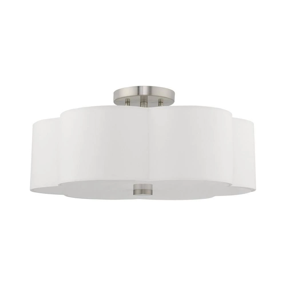 Chelsea 3 Light Brushed Nickel Semi Flush Mount by Livex Lighting 7 Chelsea 3 Light Brushed Nickel Semi Flush Mount by Livex Lighting - Image 7