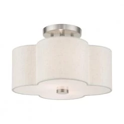 Solstice 2 Light Brushed Nickel Semi Flush Mount by Livex Lighting -Livex Lighting shop brushed nickel livex lighting flush mount lights 58062 91 4f 1000