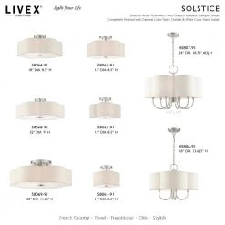 Solstice 2 Light Brushed Nickel Semi Flush Mount by Livex Lighting -Livex Lighting shop brushed nickel livex lighting flush mount lights 58062 91 d4 1000