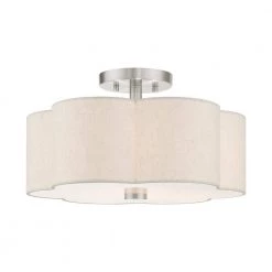 Solstice 3 Light Brushed Nickel Semi Flush Mount by Livex Lighting