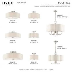 Solstice 3 Light Brushed Nickel Semi Flush Mount by Livex Lighting -Livex Lighting shop brushed nickel livex lighting flush mount lights 58063 91 d4 1000