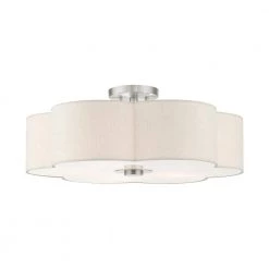 Solstice 5 Light Brushed Nickel Semi Flush Mount by Livex Lighting