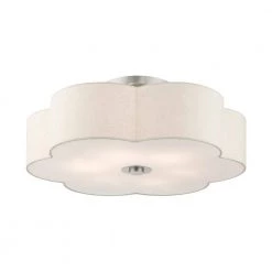 Solstice 6 Light Brushed Nickel Semi Flush Mount by Livex Lighting -Livex Lighting shop brushed nickel livex lighting flush mount lights 58069 91 1f 1000