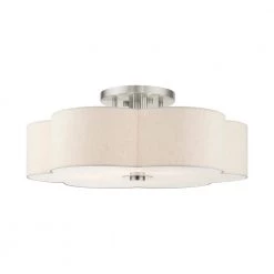 Solstice 6 Light Brushed Nickel Semi Flush Mount by Livex Lighting