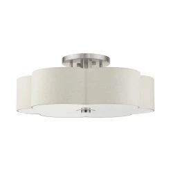 Solstice 6 Light Brushed Nickel Semi Flush Mount by Livex Lighting -Livex Lighting shop brushed nickel livex lighting flush mount lights 58069 91 c3 1000