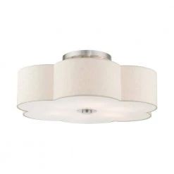 Solstice 6 Light Brushed Nickel Semi Flush Mount by Livex Lighting -Livex Lighting shop brushed nickel livex lighting flush mount lights 58069 91 fa 1000