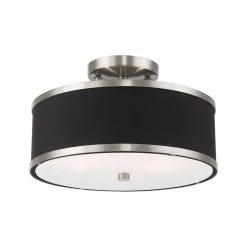 Park Ridge 2 Light Brushed Nickel Semi Flush Mount by Livex Lighting -Livex Lighting shop brushed nickel livex lighting flush mount lights 60402 91 4f 1000
