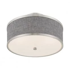 Park Ridge 2 Light Brushed Nickel Semi Flush Mount by Livex Lighting -Livex Lighting shop brushed nickel livex lighting flush mount lights 60422 91 44 1000
