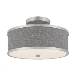 Park Ridge 2 Light Brushed Nickel Semi Flush Mount by Livex Lighting -Livex Lighting shop brushed nickel livex lighting flush mount lights 60422 91 4f 1000