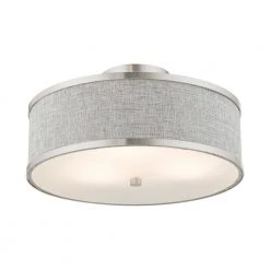 Park Ridge 3 Light Brushed Nickel Semi Flush Mount by Livex Lighting -Livex Lighting shop brushed nickel livex lighting flush mount lights 60423 91 1f 1000