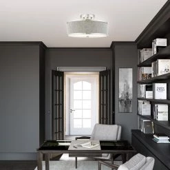 Park Ridge 3 Light Brushed Nickel Semi Flush Mount by Livex Lighting -Livex Lighting shop brushed nickel livex lighting flush mount lights 60423 91 40 1000