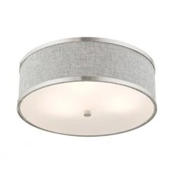 Park Ridge 3 Light Brushed Nickel Semi Flush Mount by Livex Lighting -Livex Lighting shop brushed nickel livex lighting flush mount lights 60423 91 44 1000