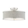 Park Ridge 3 Light Brushed Nickel Semi Flush Mount by Livex Lighting