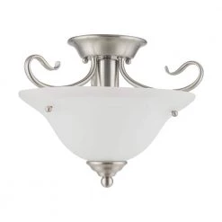 Coronado 1 Light Brushed Nickel Flush Mount by Livex Lighting