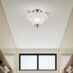 Coronado 1 Light Brushed Nickel Flush Mount by Livex Lighting -Livex Lighting shop brushed nickel livex lighting flush mount lights 6109 91 c3 1000