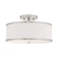 Park Ridge 13 in. 2-Light Brushed Nickel Semi-Flush Mount by Livex Lighting 15 Park Ridge 13 in. 2-Light Brushed Nickel Semi-Flush Mount by Livex Lighting -Livex Lighting shop brushed nickel livex lighting flush mount lights 6367 91 1d 1000