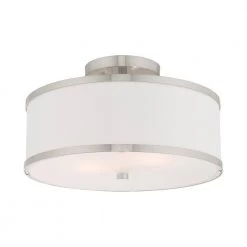 Park Ridge 13 in. 2-Light Brushed Nickel Semi-Flush Mount by Livex Lighting 19 Park Ridge 13 in. 2-Light Brushed Nickel Semi-Flush Mount by Livex Lighting -Livex Lighting shop brushed nickel livex lighting flush mount lights 6367 91 4f 1000