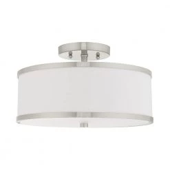 Park Ridge 13 in. 2-Light Brushed Nickel Semi-Flush Mount by Livex Lighting 18 Park Ridge 13 in. 2-Light Brushed Nickel Semi-Flush Mount by Livex Lighting -Livex Lighting shop brushed nickel livex lighting flush mount lights 6367 91 c3 1000