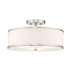 Park Ridge 15 in. 3-Light Brushed Nickel Semi-Flush Mount by Livex Lighting 11 Park Ridge 15 in. 3-Light Brushed Nickel Semi-Flush Mount by Livex Lighting -Livex Lighting shop brushed nickel livex lighting flush mount lights 6368 91 1d 1000