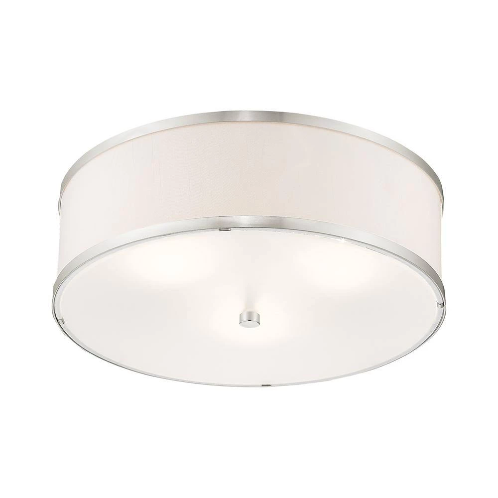 Park Ridge 15 in. 3-Light Brushed Nickel Semi-Flush Mount by Livex Lighting 8 Park Ridge 15 in. 3-Light Brushed Nickel Semi-Flush Mount by Livex Lighting - Image 8