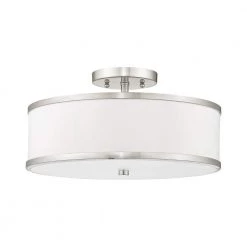 Park Ridge 15 in. 3-Light Brushed Nickel Semi-Flush Mount by Livex Lighting 13 Park Ridge 15 in. 3-Light Brushed Nickel Semi-Flush Mount by Livex Lighting -Livex Lighting shop brushed nickel livex lighting flush mount lights 6368 91 c3 1000
