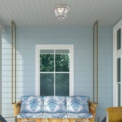 Monterey/Georgetown 2 Light Brushed Nickel Outdoor Flush Mount by Livex Lighting -Livex Lighting shop brushed nickel livex lighting flush mount lights 7052 91 40 1000