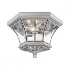 Monterey/Georgetown 2 Light Brushed Nickel Outdoor Flush Mount by Livex Lighting -Livex Lighting shop brushed nickel livex lighting flush mount lights 7052 91 4f 1000