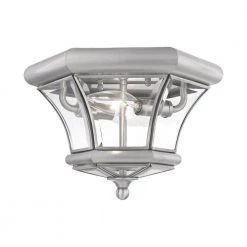 Monterey/Georgetown 2 Light Brushed Nickel Outdoor Flush Mount by Livex Lighting