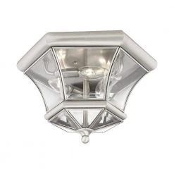 Monterey/Georgetown 3 Light Brushed Nickel Outdoor Flush Mount by Livex Lighting -Livex Lighting shop brushed nickel livex lighting flush mount lights 7053 91 1f 1000
