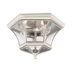 Monterey/Georgetown 3 Light Brushed Nickel Outdoor Flush Mount by Livex Lighting
