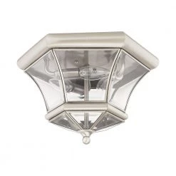 Monterey/Georgetown 3 Light Brushed Nickel Outdoor Flush Mount by Livex Lighting -Livex Lighting shop brushed nickel livex lighting flush mount lights 7053 91 c3 1000