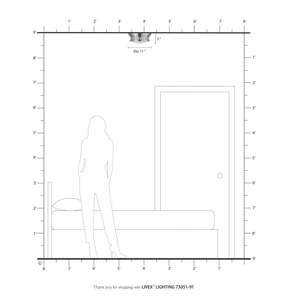 Berwick 2 Light Brushed Nickel Flush Mount by Livex Lighting 2 Berwick 2 Light Brushed Nickel Flush Mount by Livex Lighting - Image 2