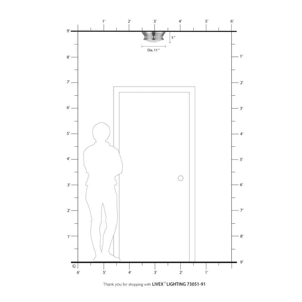 Berwick 2 Light Brushed Nickel Flush Mount by Livex Lighting 3 Berwick 2 Light Brushed Nickel Flush Mount by Livex Lighting - Image 3