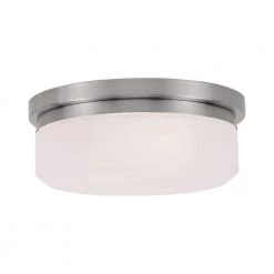 Stratus 2 Light Brushed Nickel Flush Mount or Wall Mount by Livex Lighting