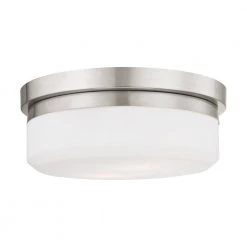 Stratus 2 Light Brushed Nickel Flush Mount or Wall Mount by Livex Lighting -Livex Lighting shop brushed nickel livex lighting flush mount lights 7391 91 4f 1000