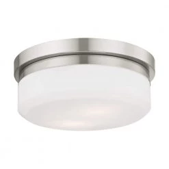 Stratus 2 Light Brushed Nickel Flush Mount or Wall Mount by Livex Lighting