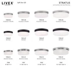 Stratus 2 Light Brushed Nickel Flush Mount or Wall Mount by Livex Lighting -Livex Lighting shop brushed nickel livex lighting flush mount lights 7391 91 d4 1000
