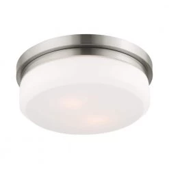 Stratus 2 Light Brushed Nickel Flush Mount or Wall Mount by Livex Lighting -Livex Lighting shop brushed nickel livex lighting flush mount lights 7392 91 1f 1000