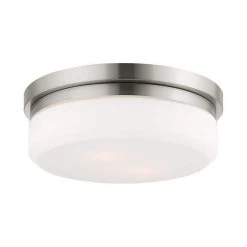 Stratus 2 Light Brushed Nickel Flush Mount or Wall Mount by Livex Lighting -Livex Lighting shop brushed nickel livex lighting flush mount lights 7392 91 4f 1000