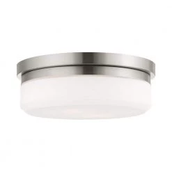 Stratus 2 Light Brushed Nickel Flush Mount or Wall Mount by Livex Lighting