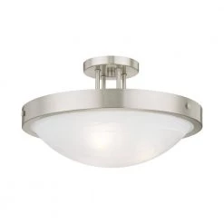 New Brighton 3 Light Brushed Nickel Flush Mount by Livex Lighting -Livex Lighting shop brushed nickel livex lighting flush mount lights 73956 91 4f 1000