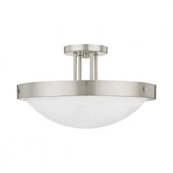 New Brighton 3 Light Brushed Nickel Flush Mount by Livex Lighting -Livex Lighting shop brushed nickel livex lighting flush mount lights 73956 91 c3 1000