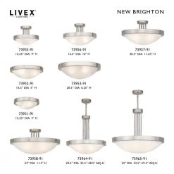 New Brighton 3 Light Brushed Nickel Flush Mount by Livex Lighting -Livex Lighting shop brushed nickel livex lighting flush mount lights 73956 91 d4 1000