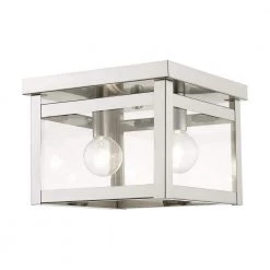 Milford 2 Light Brushed Nickel Flush Mount Light by Livex Lighting -Livex Lighting shop brushed nickel livex lighting outdoor flush mount lights 4031 91 4f 1000