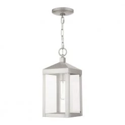Nyack 1 Light Brushed Nickel Outdoor Pendant Lantern by Livex Lighting -Livex Lighting shop brushed nickel livex lighting outdoor pendant lights 20591 91 c3 1000