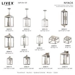 Nyack 1 Light Brushed Nickel Outdoor Pendant Lantern by Livex Lighting -Livex Lighting shop brushed nickel livex lighting outdoor pendant lights 20591 91 d4 1000