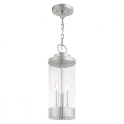 Hillcrest 3-Light Brushed Nickel Outdoor Pendant by Livex Lighting 10 Hillcrest 3-Light Brushed Nickel Outdoor Pendant by Livex Lighting -Livex Lighting shop brushed nickel livex lighting outdoor pendant lights 20727 91 1f 1000